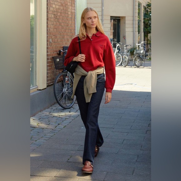 π₯ Cropped Red Polo Shirt by WConcept, XS - Picture 3 of 11